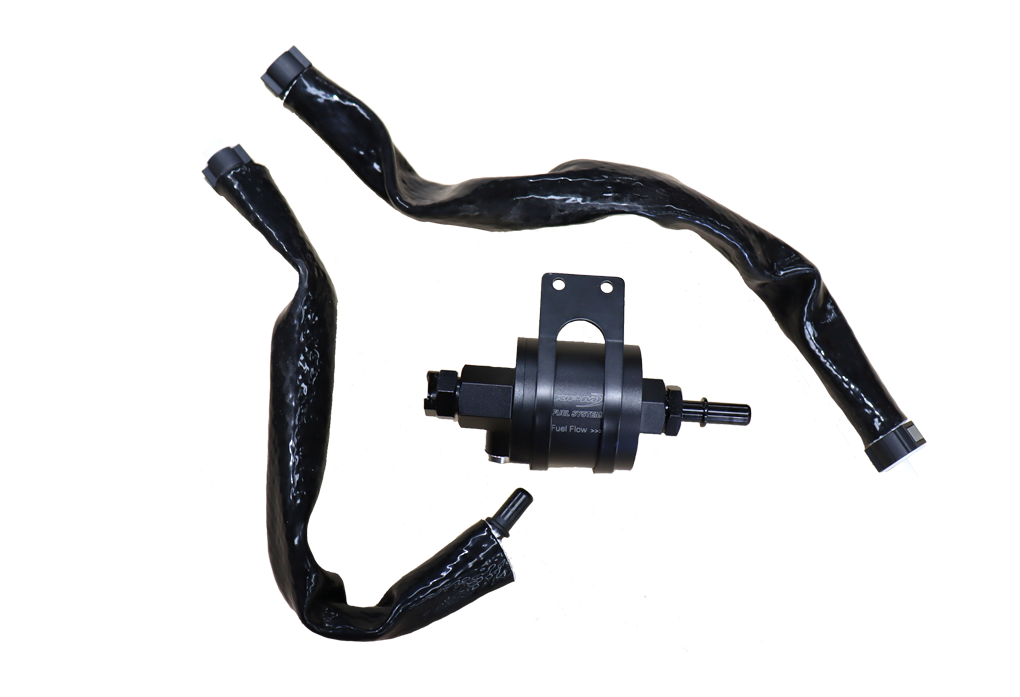 E-Flex lifetime, cleanable fuel filter kit. E85 compatible
